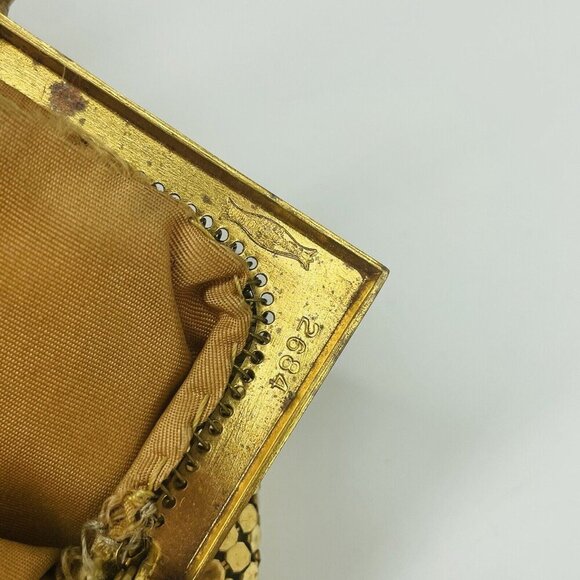 Vintage Whiting & Davis #2684 gold tone metal mesh coin purse kiss clasp (X3) - Picture 11 of 12